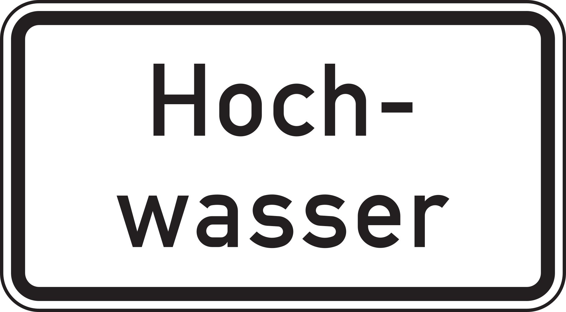 Verkehrsschild Hochwasser 231x420 2mm RA1