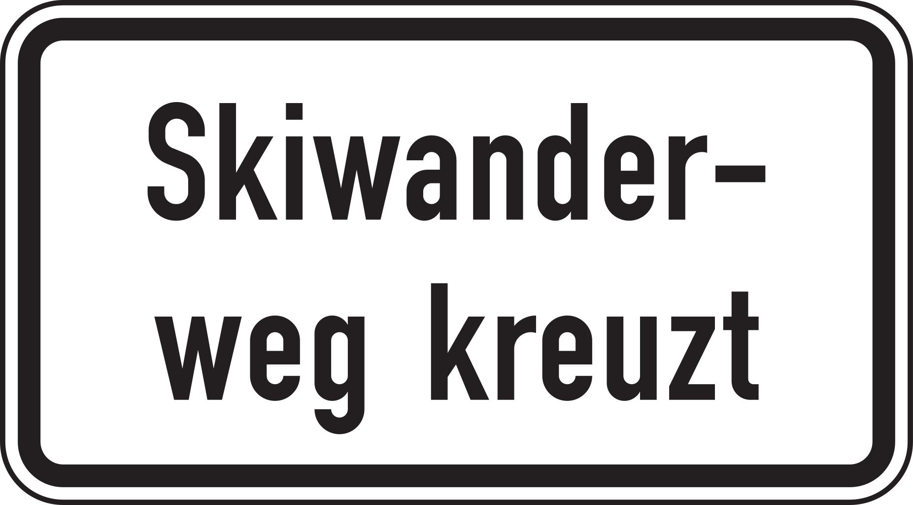 Verkehrsschild Skiwanderweg kreuzt 231x420 2mm RA1