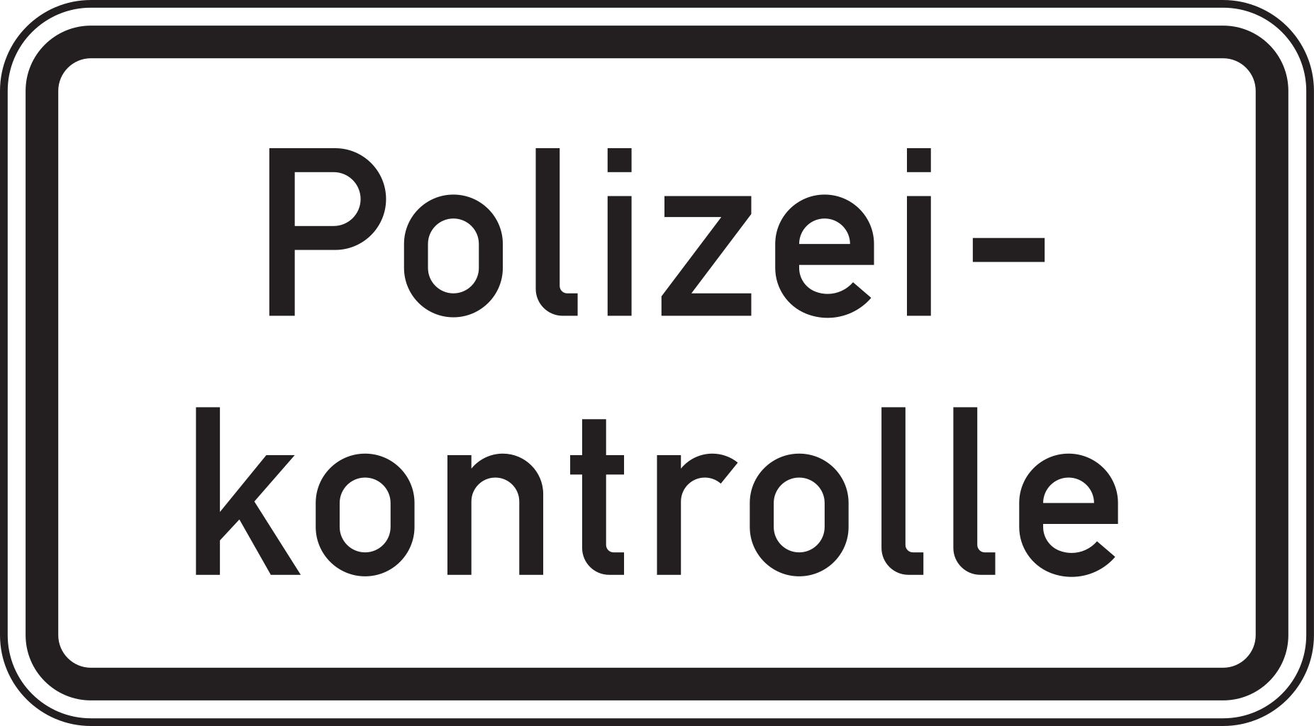 Verkehrsschild Polizeikontrolle 231x420 2mm RA1