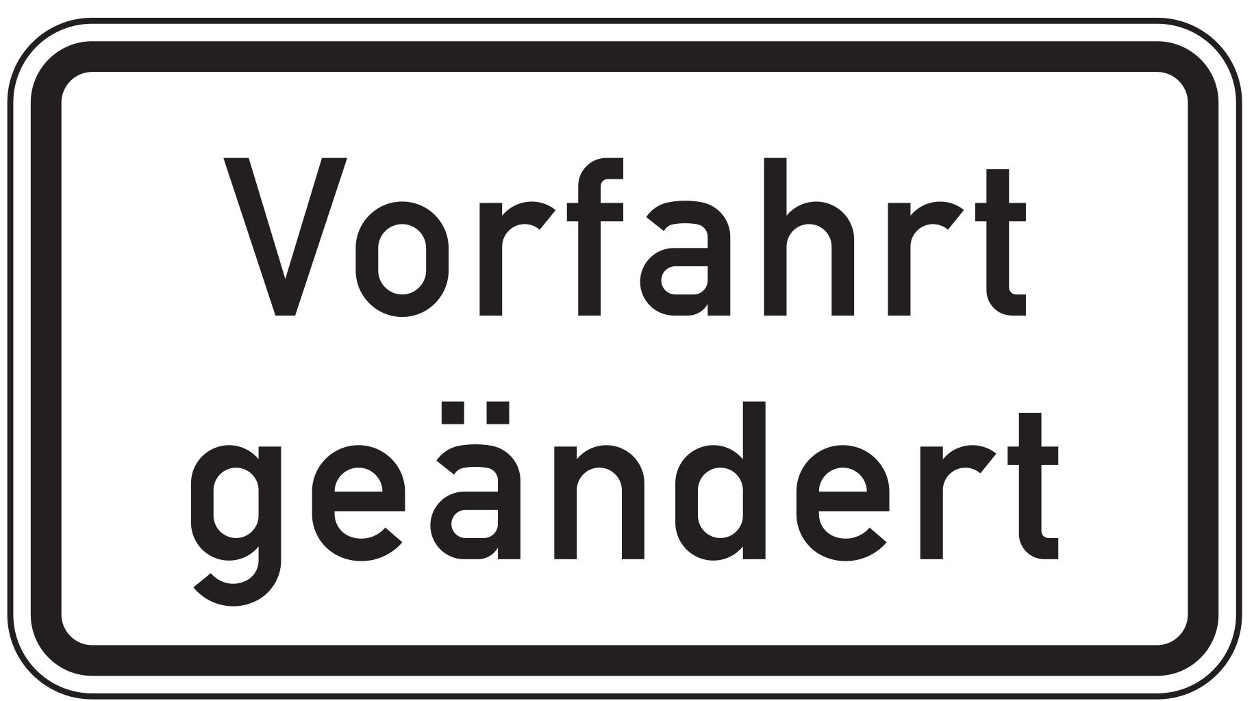 Verkehrsschild Vorfahrt geändert 231x420 2mm RA 1