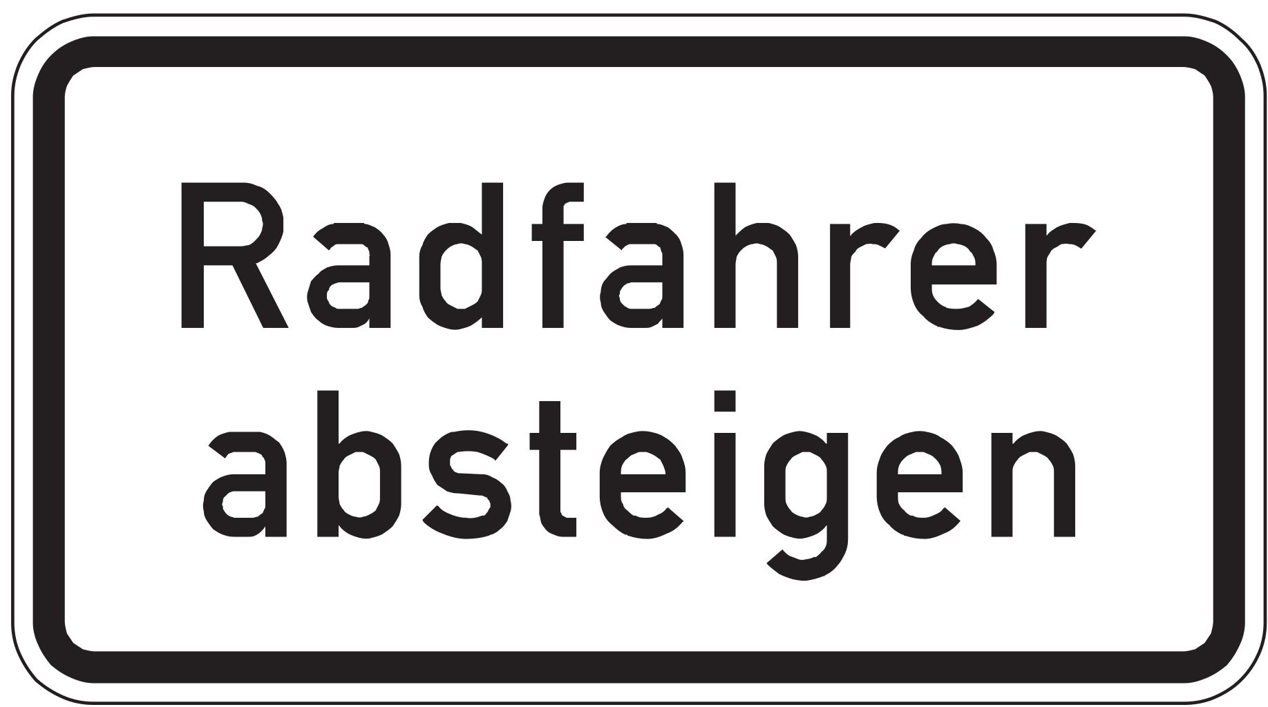 Verkehrsschild Radfahrer absteigen 231x420 2mm RA1