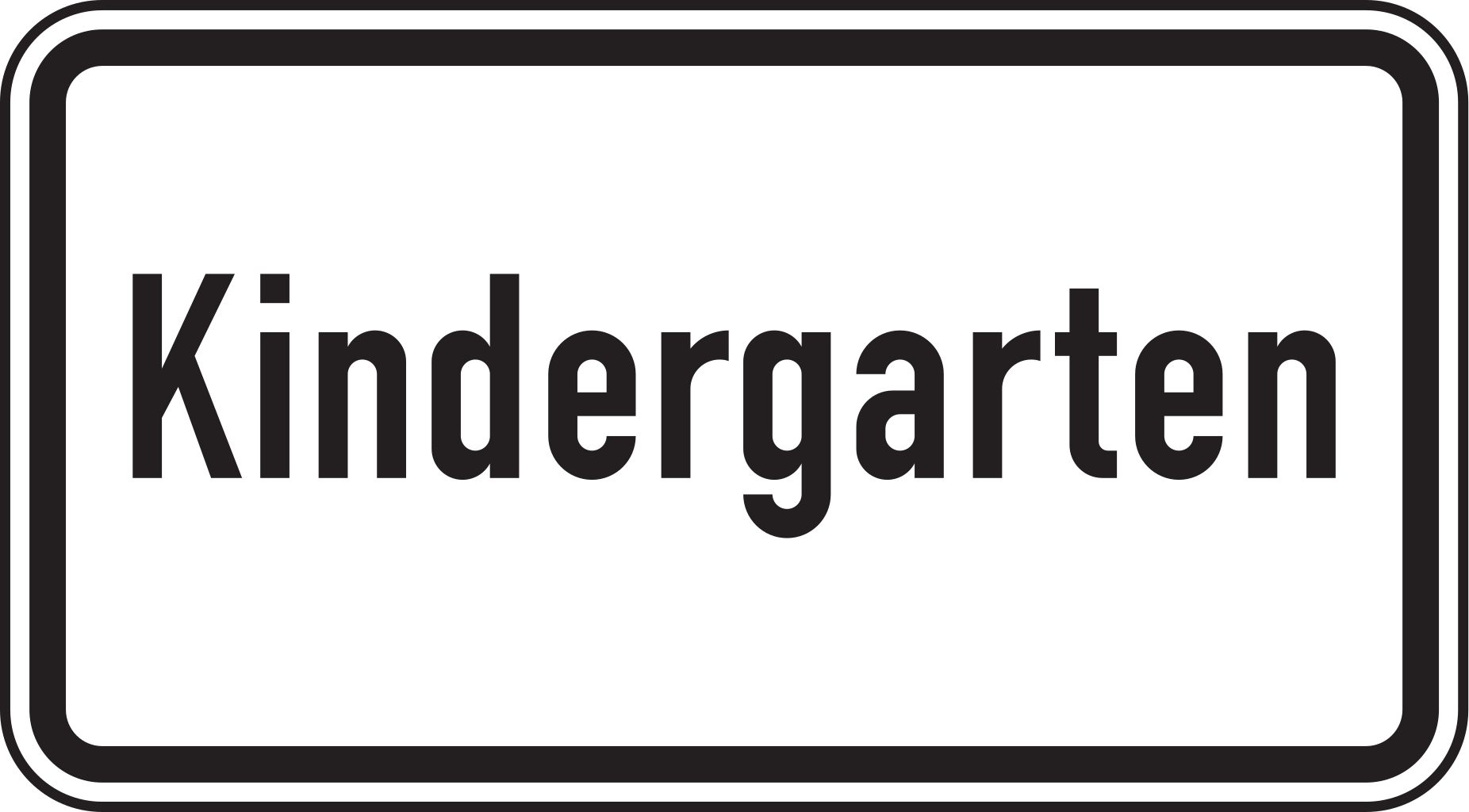 Verkehrsschild Kindergarten 231x420 2mm RA1