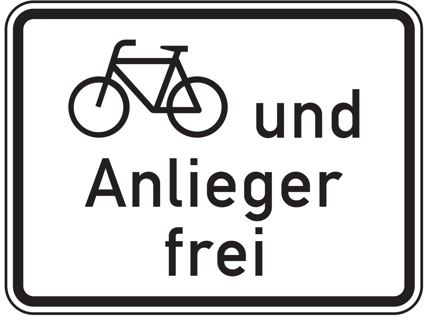 VZ 1020-12 Radverkehr und Anlieger frei