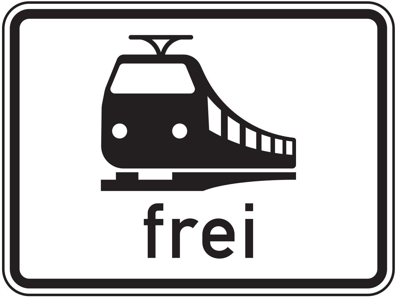 Verkehrsschild Schienenbahnen frei 315x420 2mm RA1