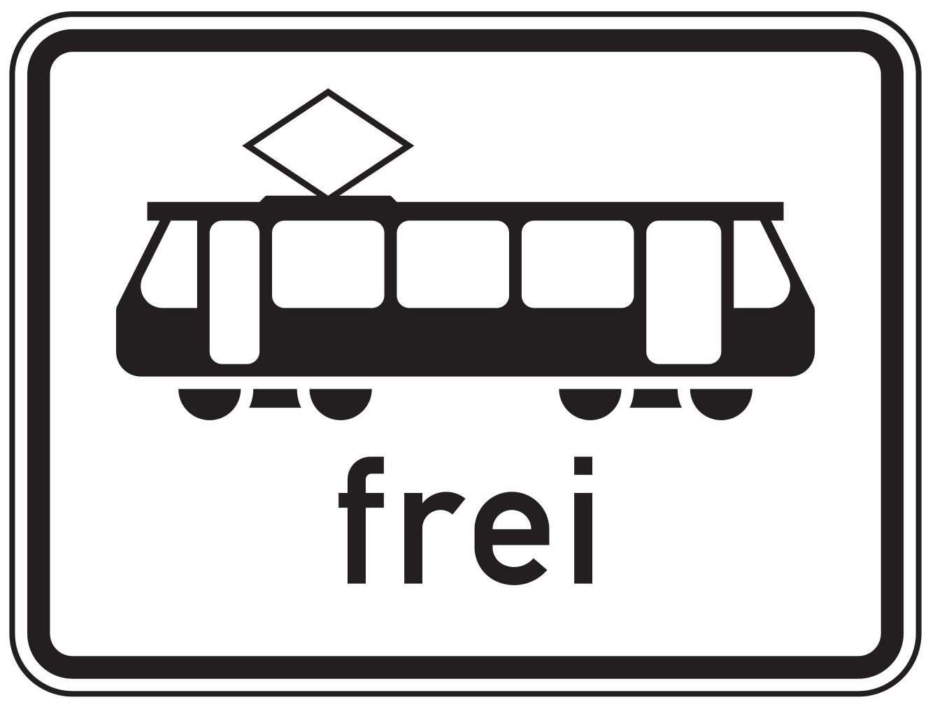 Verkehrsschild Straßenbahnen frei 315x420 2mm RA1