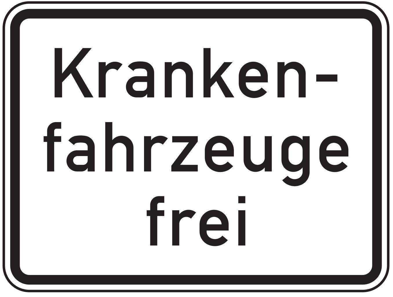 Verkehrsschild Krankenfahrzeuge frei 315x420 2mm RA1