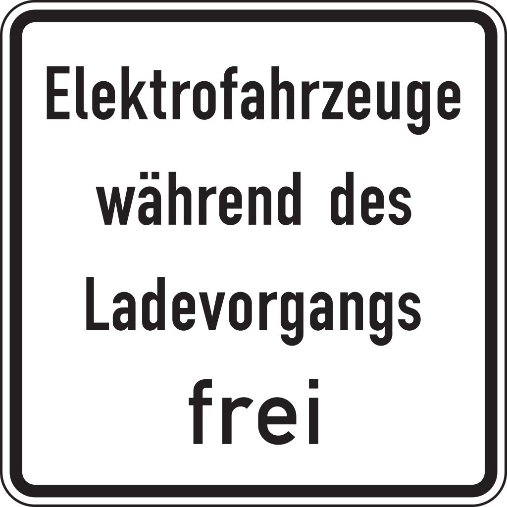 Verkehrsschild Elektrof. w. d. Ladevorgangs frei 600x600 2mm RA1