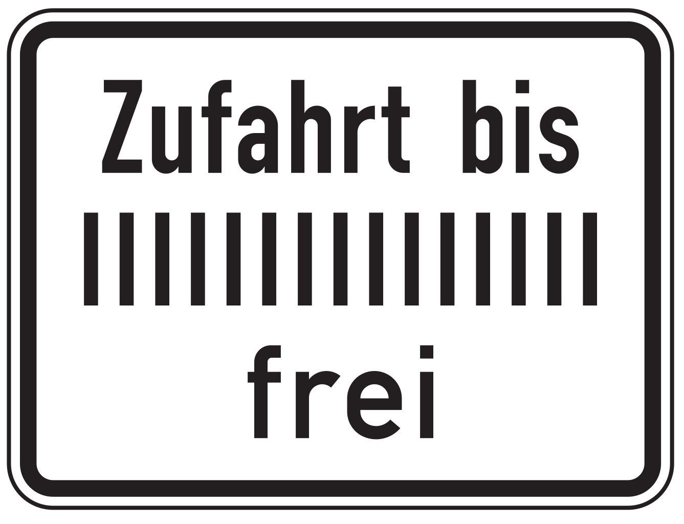 VZ 1028-33 Zufahrt bis … frei