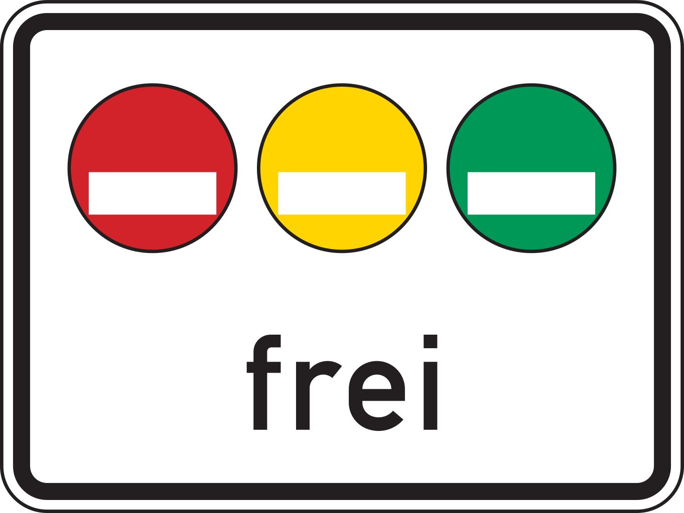 Verkehrsschild rote, gelbe u. grüne Plakette frei 450x600 2mm RA1