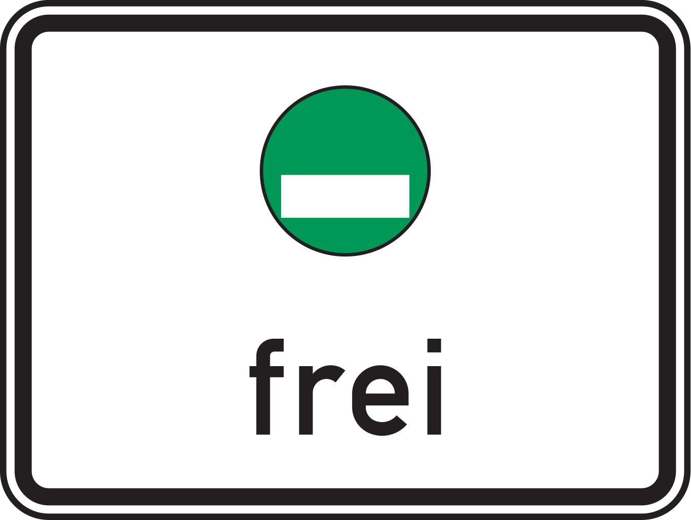 Verkehrsschild grüne Plakette frei 450x600 2mm RA1