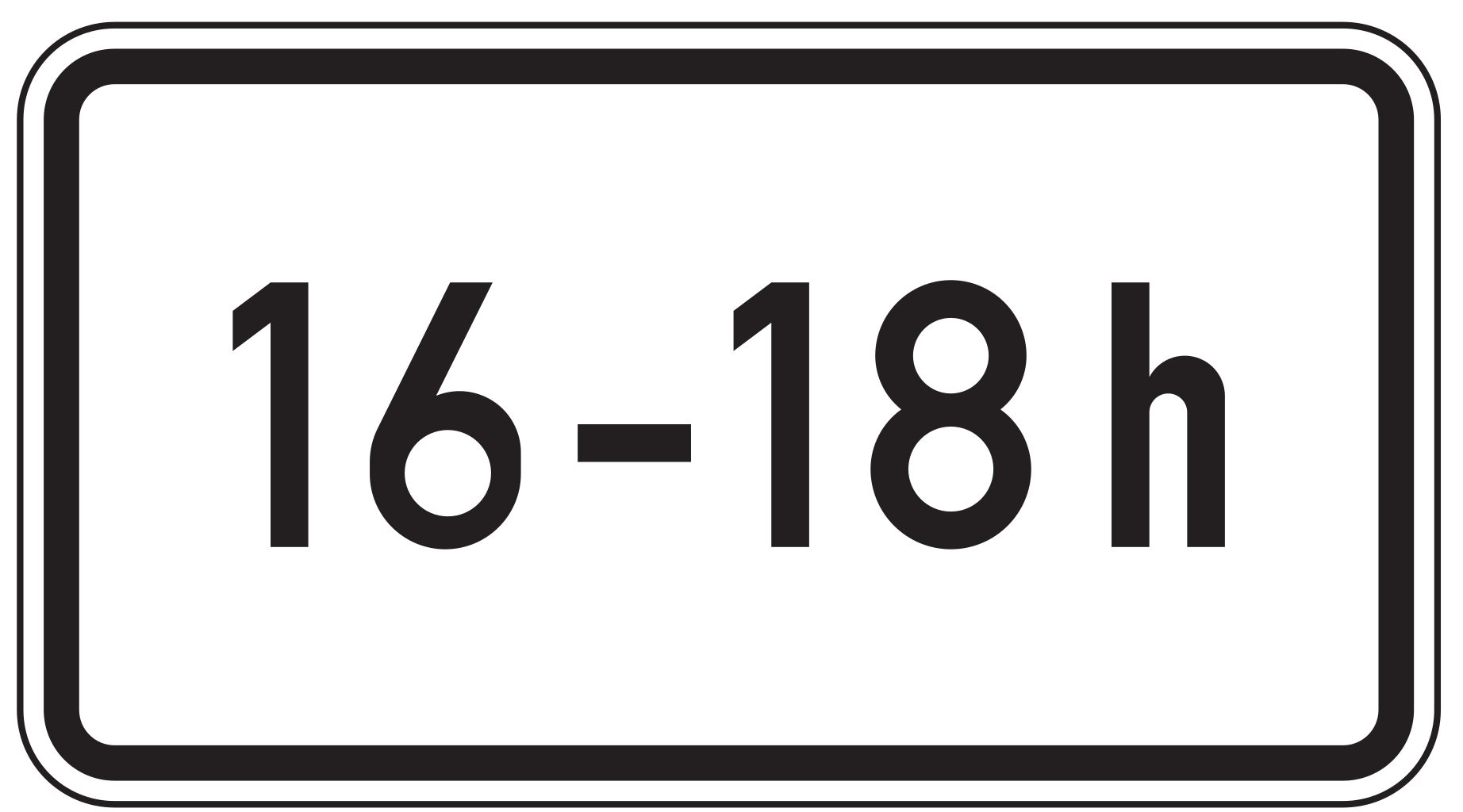 Verkehrsschild Zeitliche Beschränkung … - … h 231x420 2mm RA1