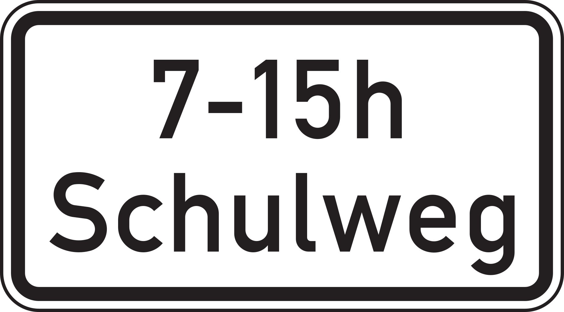 Verkehrsschild Schulweg (mit zeitl. Begrenzung) 231x420 2mm RA1