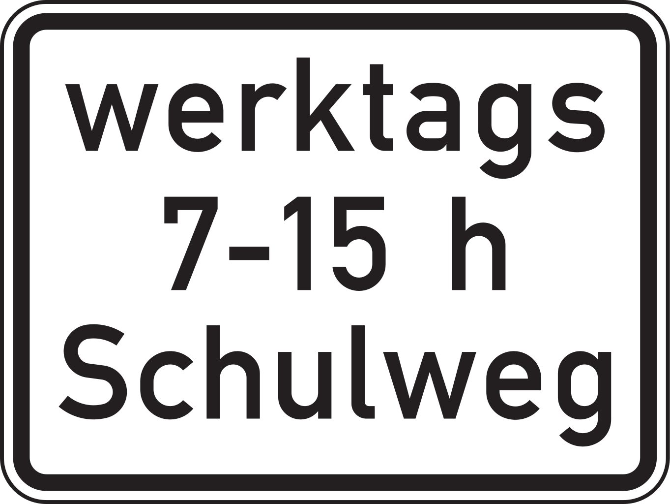 Verkehrsschild 1042-53 Schulweg mit zeitlicher Begrenzung