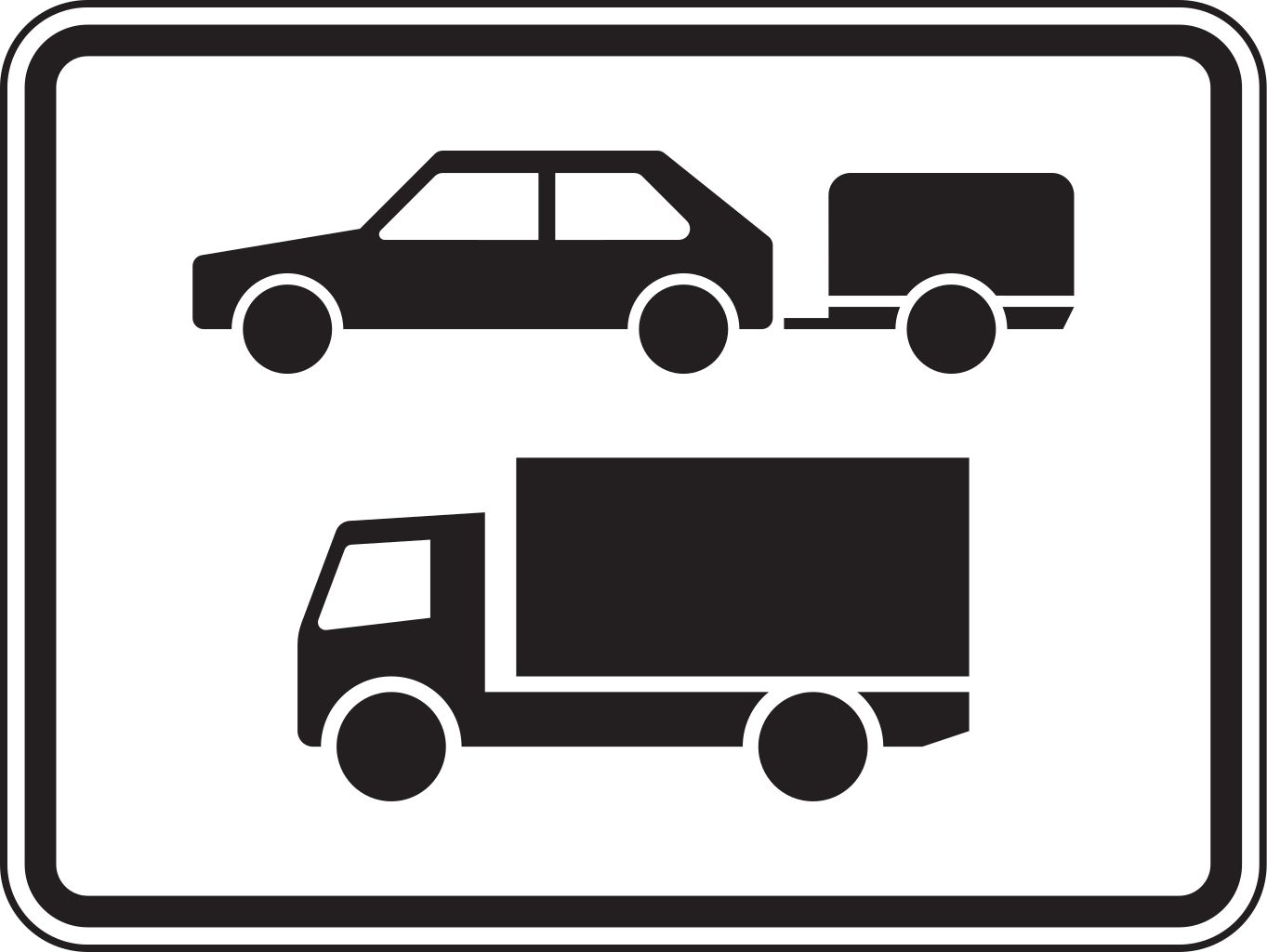 Verkehrsschild 1048-20 Nur Pkw mit Anhänger und Kfz mit einer Gesamtmasse über 3,5t