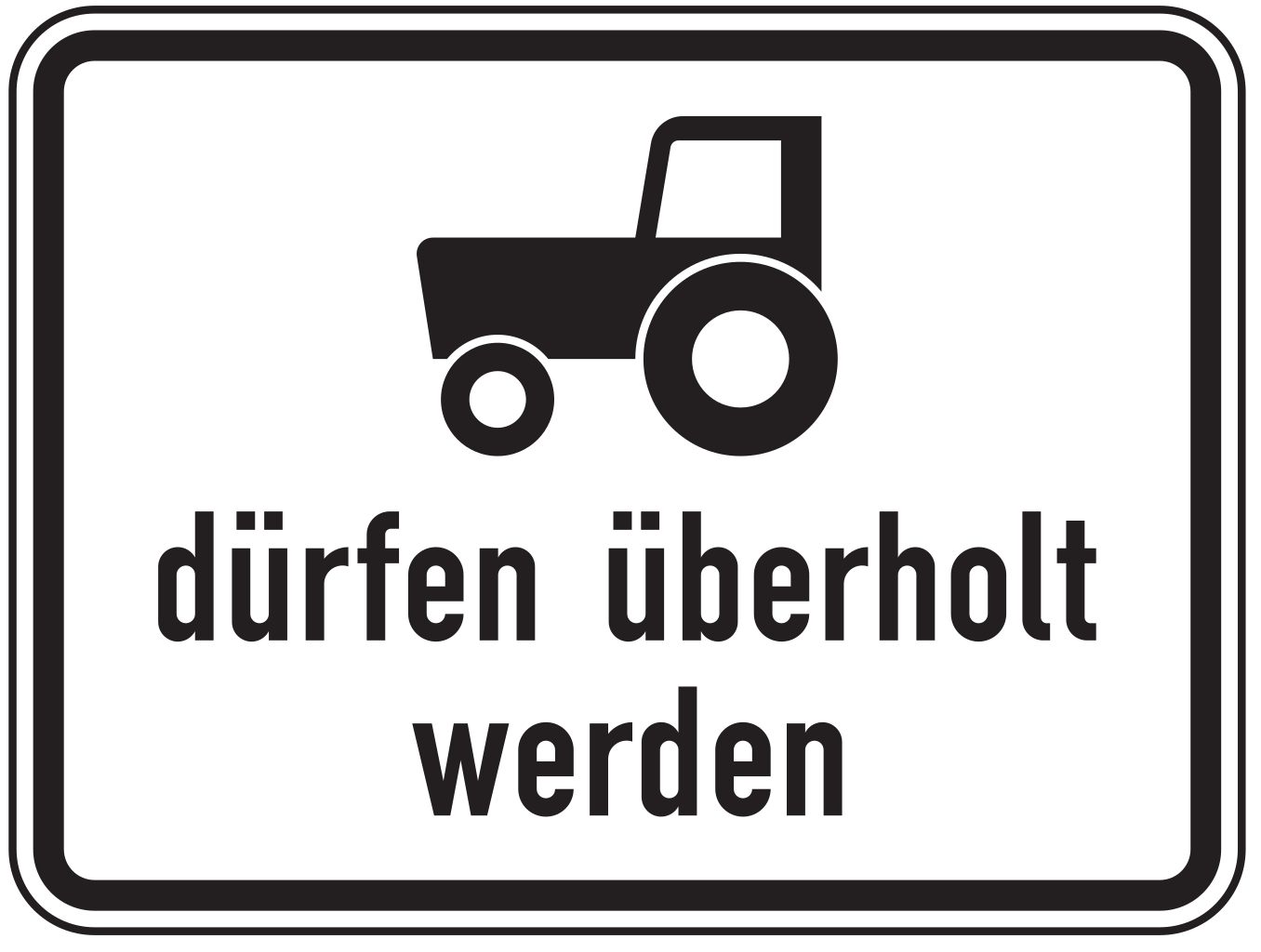 VZ 1049-11 Kraftfahrzeuge und Züge bis 25 km/h fahren können oder dürfen, dürfen überholt werden