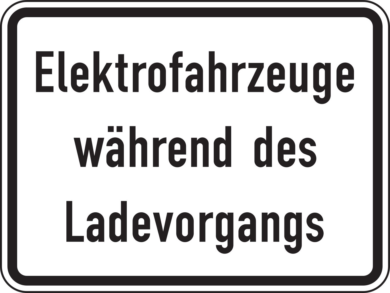 Verkehrsschild 1050-32 Elektrofahrzeuge während des Ladevorgangs