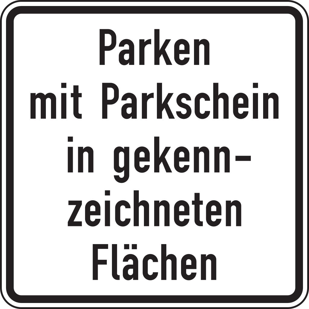 Verkehrsschild Parken m. Parksch. in gek. Fl. 600x600 2mm RA1