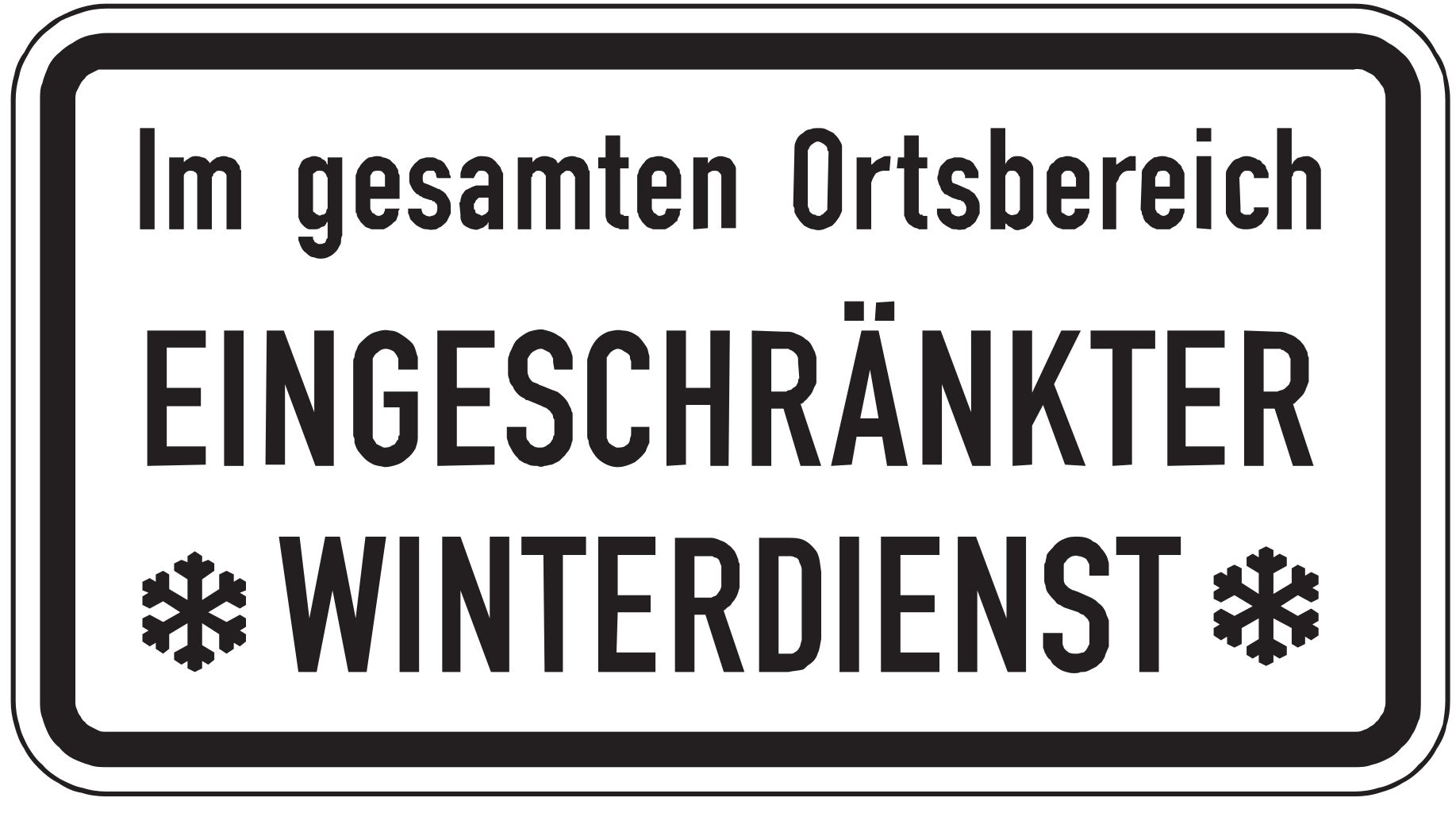 VZ 2004 Im gesamten Ortsbereich eingeschränkter Winterdienst