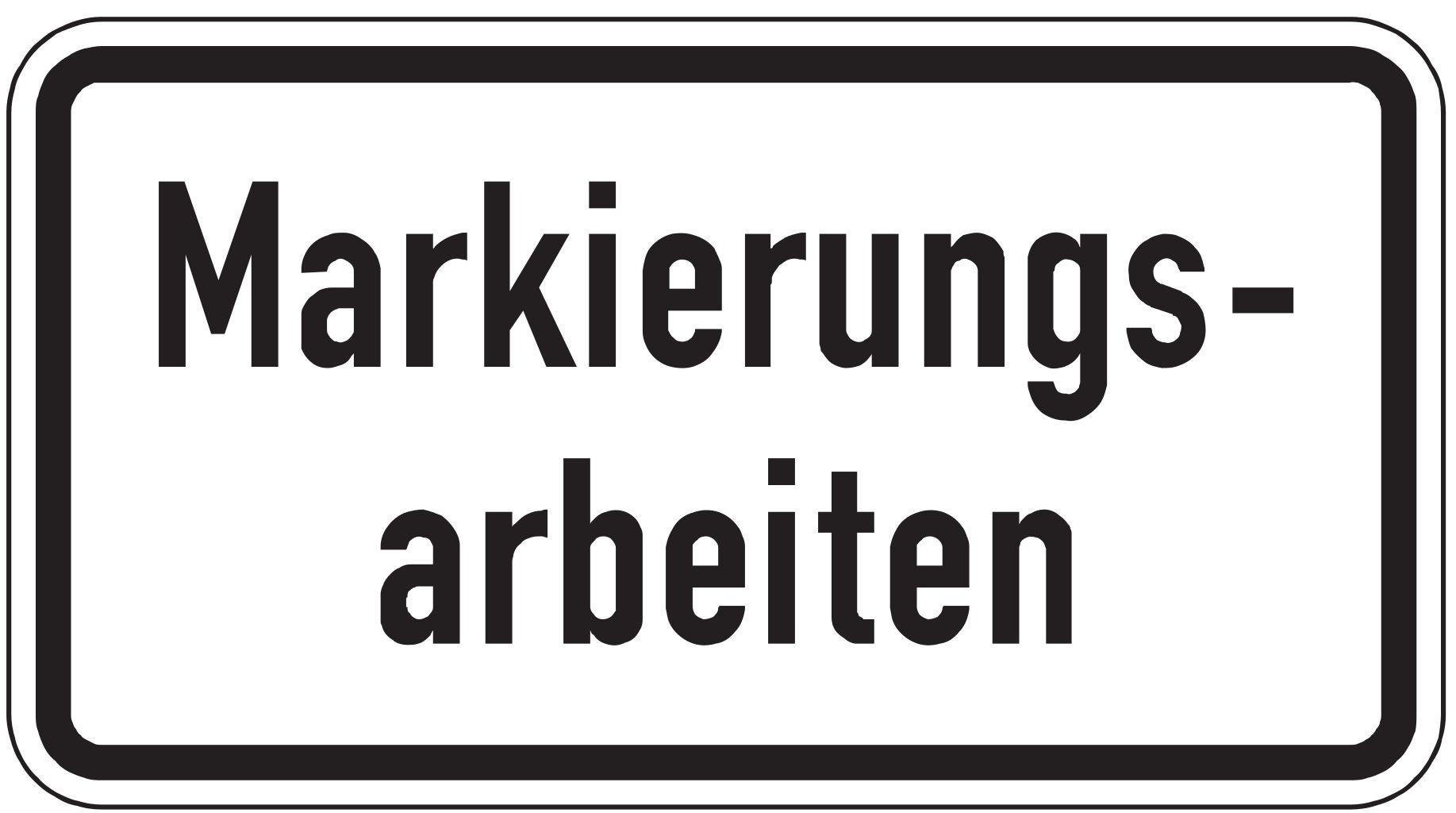 Verkehrsschild Markierungsarbeiten 231x420 2mm RA 1