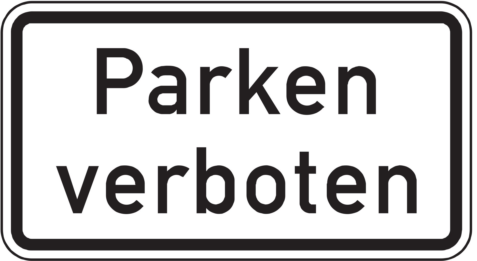 Verkehrsschild Parken verboten 231x420 2mm RA 1