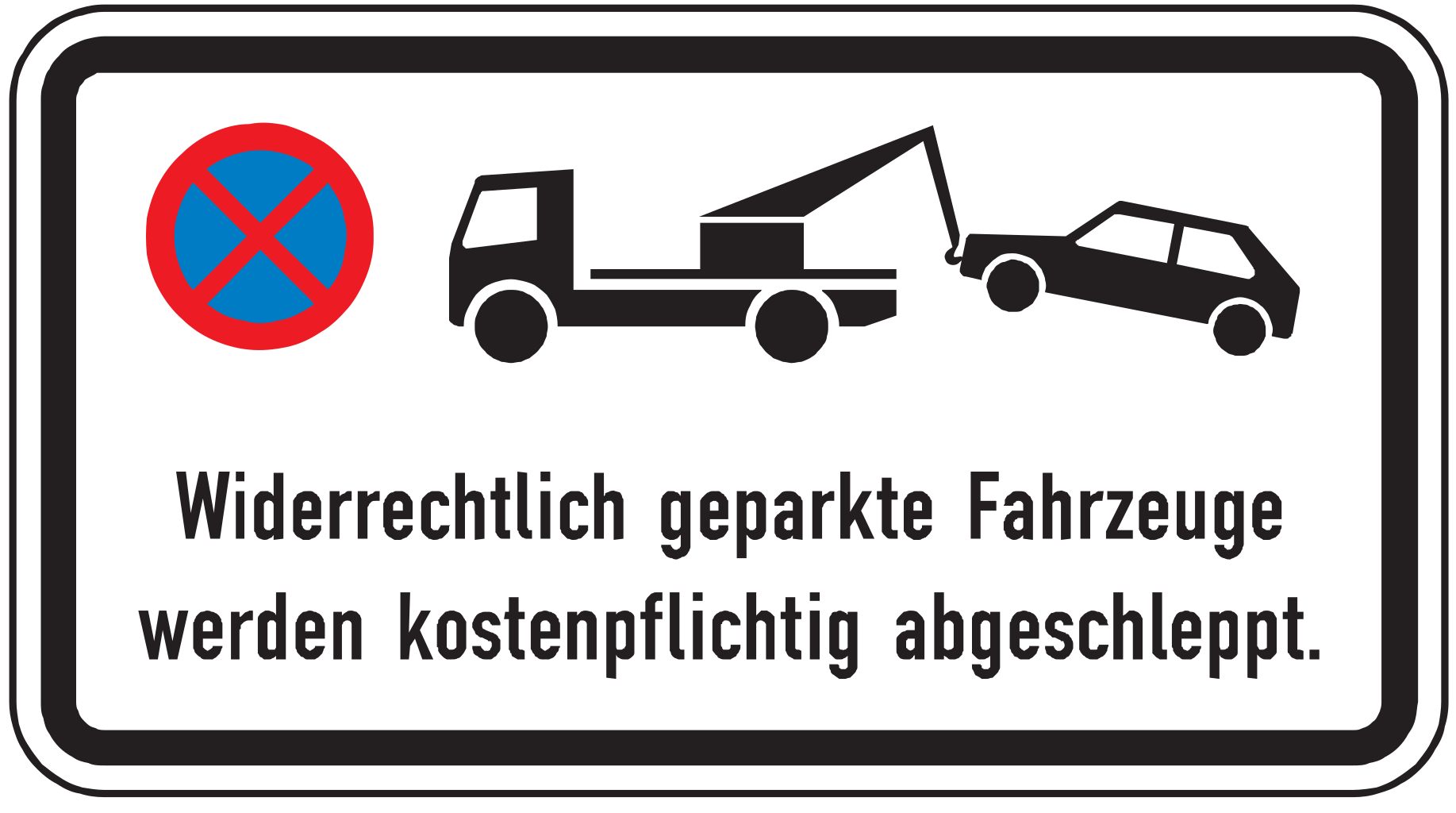 Verkehrsschild Wider. gep. Fahrz. (mit Z. 283) 231x420 2mm RA1