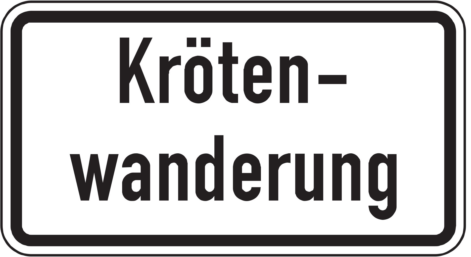 Verkehrsschild Krötenwanderung 231x420 2mm RA1