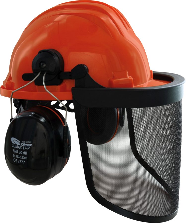 Waldarbeiter Schutzhelm orange