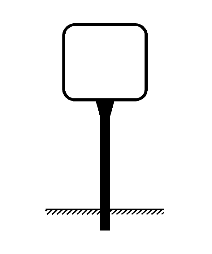 Rohrrahmen für Quadrat-Schilder, 1 Standrohr