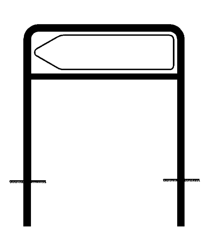 Rohrrahmen für Pfeilwegweiser, 2 Standrohre