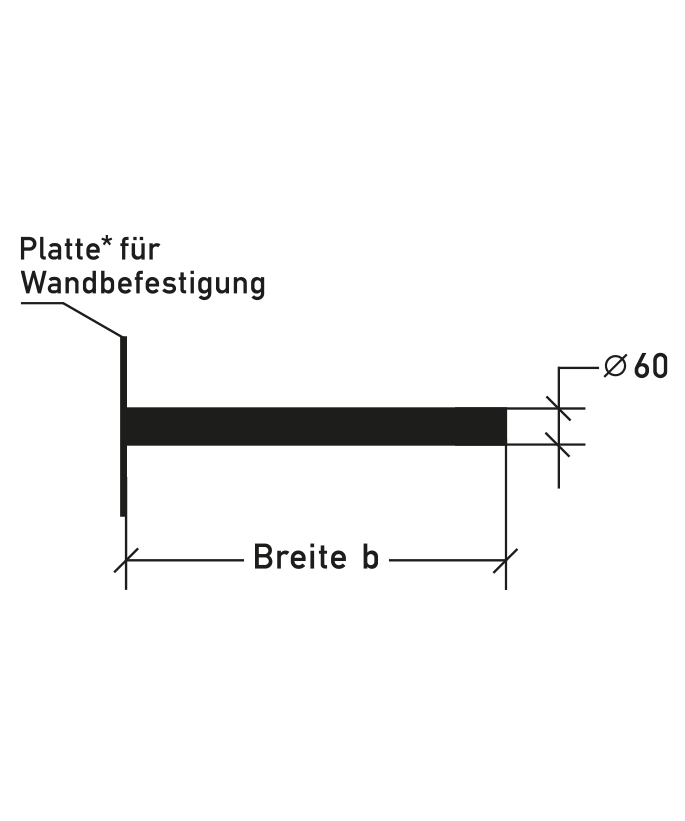 Ausleger für Wandbefestigung - vertikale Schildbefestigung