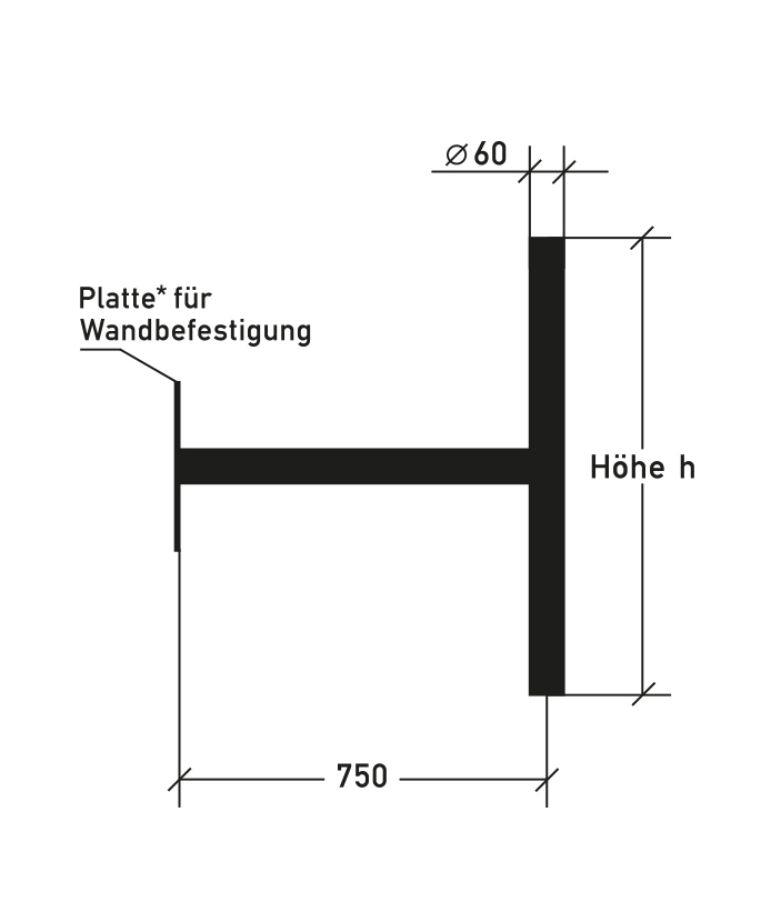 Ausleger für Wandbefestigung - Horizontale Schildbefestigung