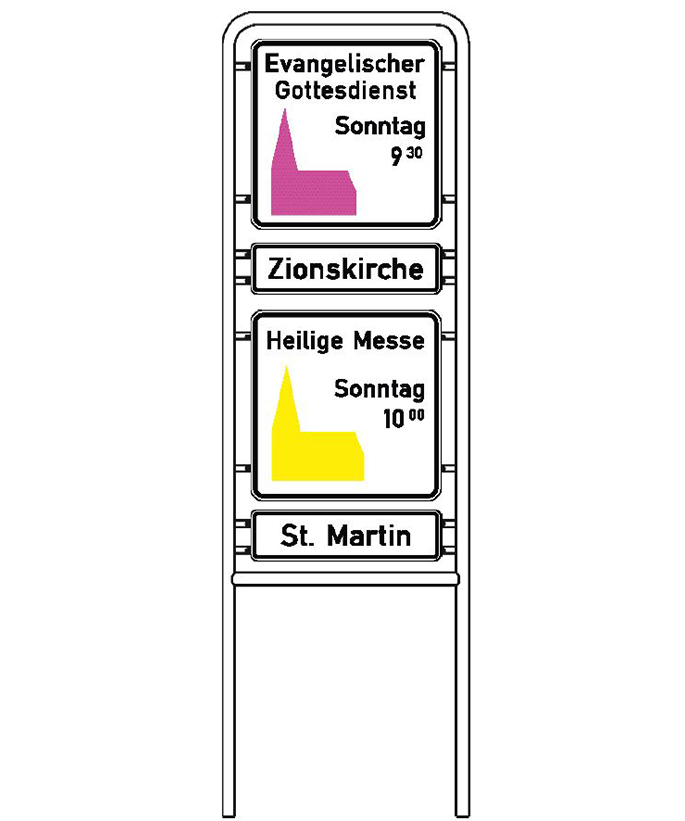 Sonderrohrrahmen für Kirchenschilder - 2