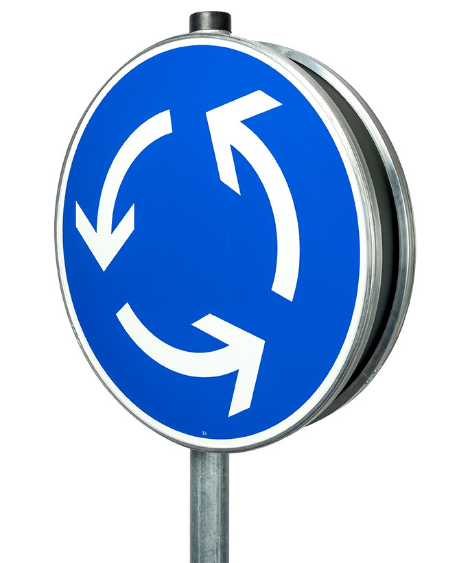 Befestigungsset für 2 Alform-Schilder an einem Rohrpfosten - Schild-Ansicht 1