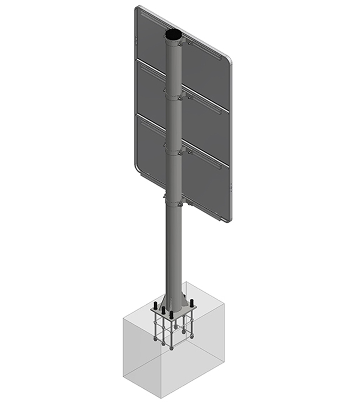 Rohrmasten mit Fußplatte