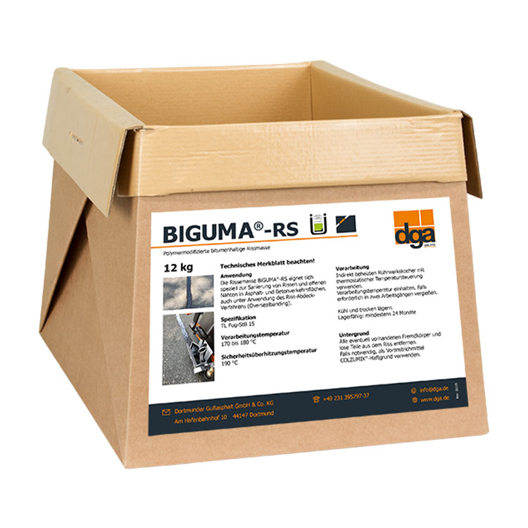 biguma rs rissmasse verpackungskarton mit etikett