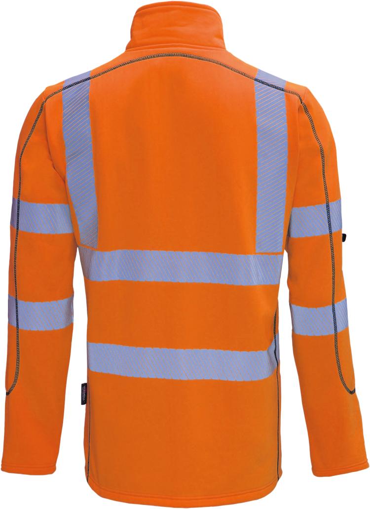 Warnschutz-Funktionsshirt Coolpass-Fleece Rückseite (Orange)